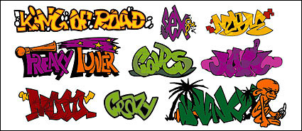 Graffiti fuentes de estilo art, el prrafo 145 de material Vector