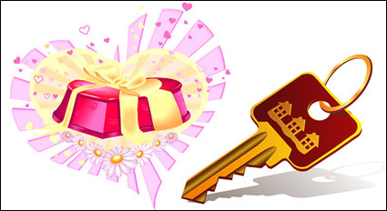 Claves de Vector, regalos, flores