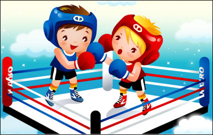 Vector de boxeo para niños de material