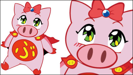 Flying Pig niña vector