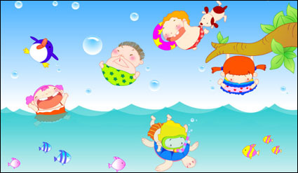 Natacin para niños Vector