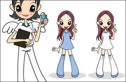 Telfono Angel Chica Vector