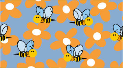 Bee flores Vector