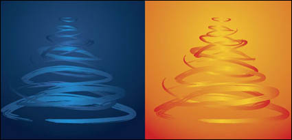 De cuatro colores vector de rboles de Navidad de material