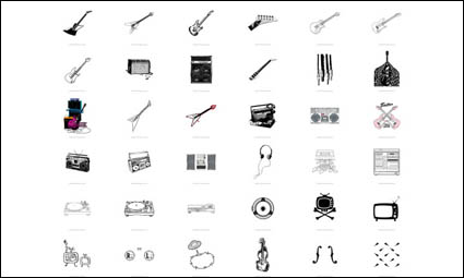 Guitarra, altavoces, radio, DJ