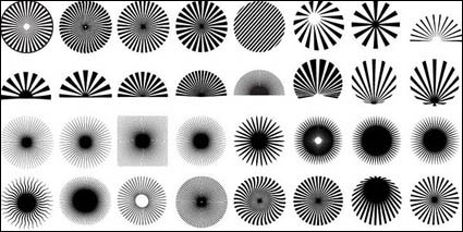 Serie de blanco y negro, los elementos materiales de diseño vectorial -13 (radiacin)
