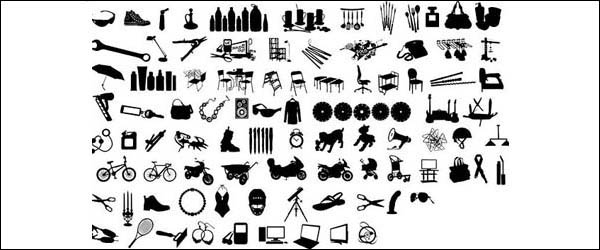 Serie de blanco y negro, los elementos materiales de diseño vectorial -12 (tema Silhouette)