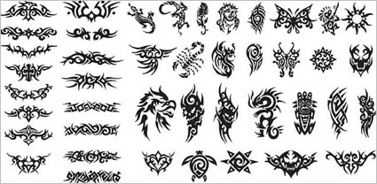 Serie de blanco y negro, los elementos materiales de diseño vectorial -15 (Totem)