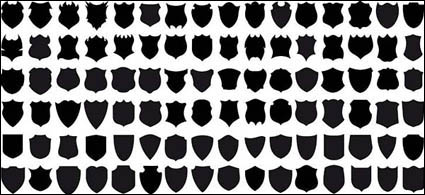 Serie de blanco y negro, los elementos materiales de diseño vectorial -14 (Shield)