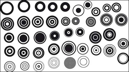 Serie de blanco y negro, los elementos materiales de diseño vectorial -1 (Simple Ronda)