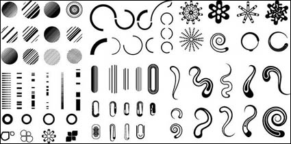 Serie de blanco y negro, los elementos materiales de diseño vectorial -3 (grficos simples)