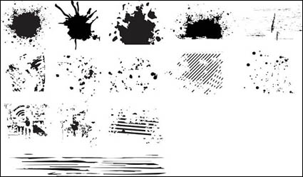 Serie de blanco y negro, los elementos materiales de diseño vectorial -6 (mancha de tinta)