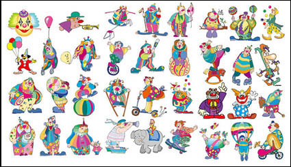 Clown Set material Vector
