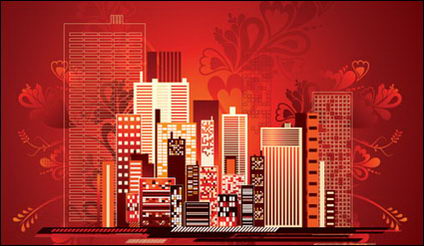 Ciudad moderna material Vector