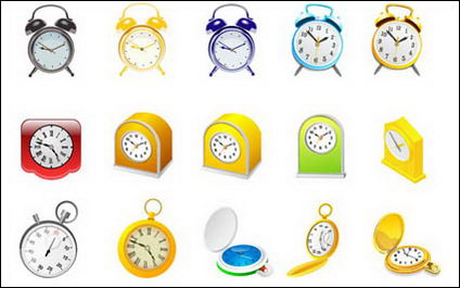 Reloj con alarma, reloj y cronmetro vector