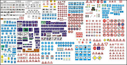 La versin rusa de la carretera de vectores signos de identificacin