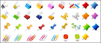 Clips y alfileres de vectores