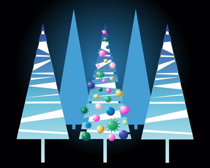 Lovely vector de rboles de Navidad de material