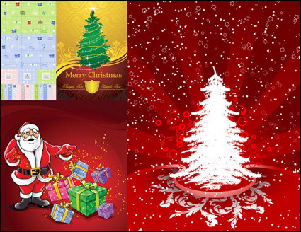 Tarjetas de felicitacin, cajas de embalaje, regalos de Navidad, los escudos de vectores