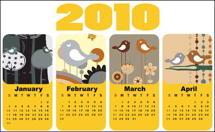 Plantilla de calendario 2010 de vectores