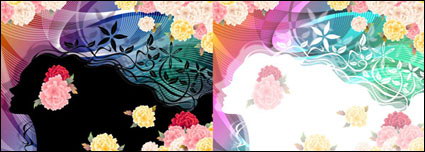 Mujer con flores de tela Vector-5