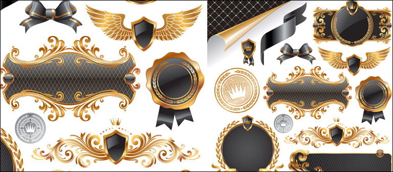 Nudo de mariposa, insignias, medallas, sellos, decoracin
