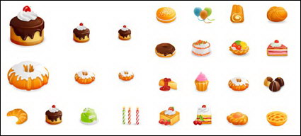 De estilo occidental, tortas Vector Icons