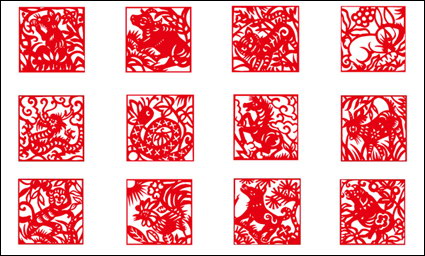 Papel Zodiac cortar material vector