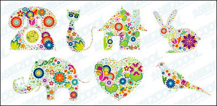 Patrn de flores compuestas de vectores