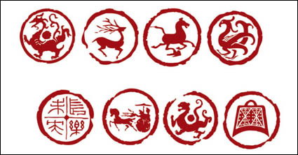 Dragn, el tigre, aves, Yan, ciervos, caballos