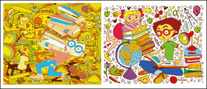 Ilustraci¨®n Vector estudiantes a aprender tema