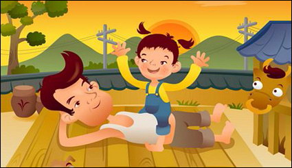 iClickart Cartoon vector Familia ilustrador material-17
