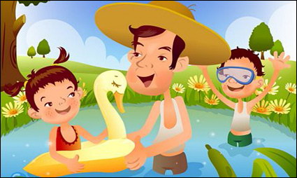 iClickart Cartoon vector Familia ilustrador material-13