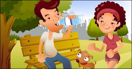 iClickart Cartoon vector Familia ilustrador material -10