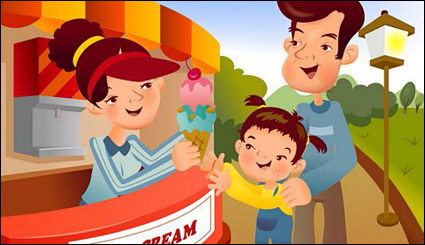 iClickart Cartoon vector Familia ilustrador material -9