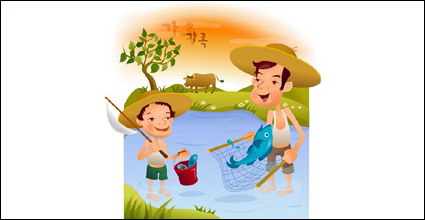 iClickart Cartoon vector Familia ilustrador material-7