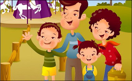 iClickart Cartoon vector Familia ilustrador material -8