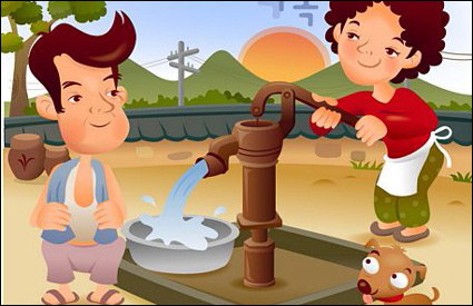iClickart Cartoon vector Familia ilustrador material -3