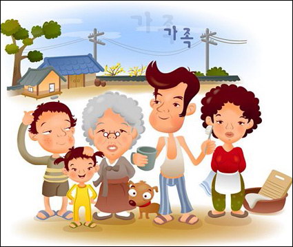 iClickart Cartoon vector Familia ilustrador material-1