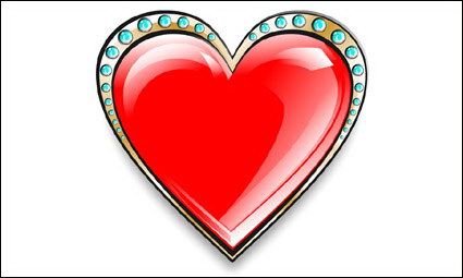 Corazn de diamante con forma de Da de San Valentn Vector material de