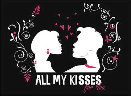 beso, Da de San Valentn Vector