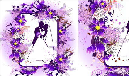 El matrimonio, los besos, flores, material de vectores