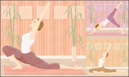 Hombre ejercicio de yoga Vector