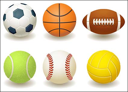 Ftbol, baloncesto, rugby, tenis, bisbol, voleibol de material de vectores