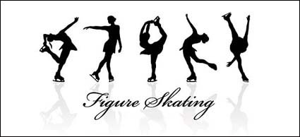 De patinaje de la Mujer siluetas vector de accin