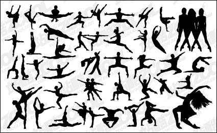 Vector bailando silueta Popular