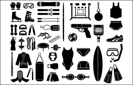 Varios elementos de material de dibujo vectorial - Equipos deportivos, tipo de equipo (51 elementos)