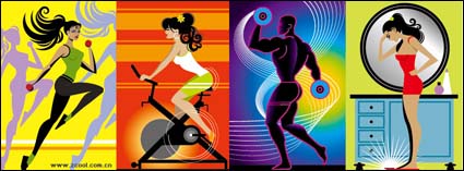 Fitness ilustrador de la serie de vectores de material