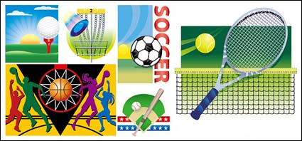 Ilustracin vectorial de materiales diversos deportes
