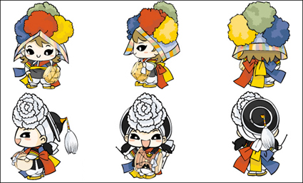 Corea del Sur Cartoon Doll vector